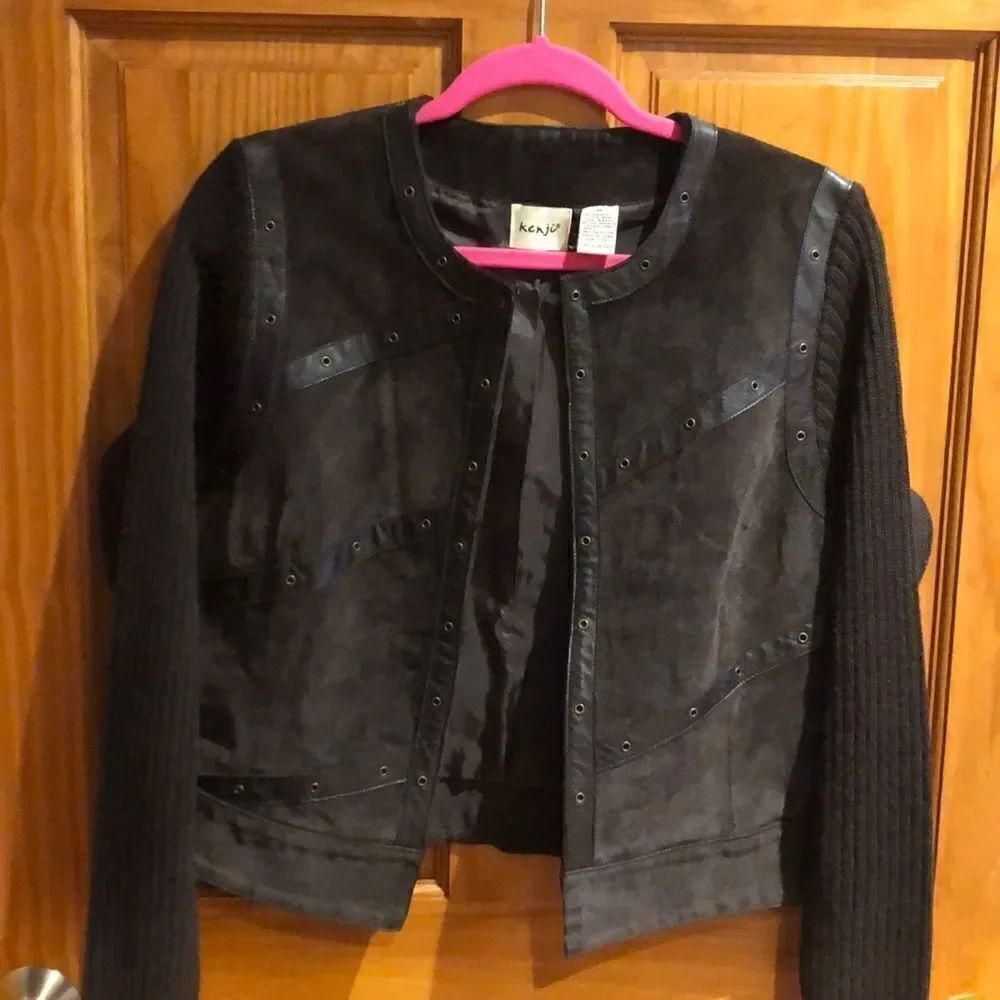 Kenji suede/sweater coat